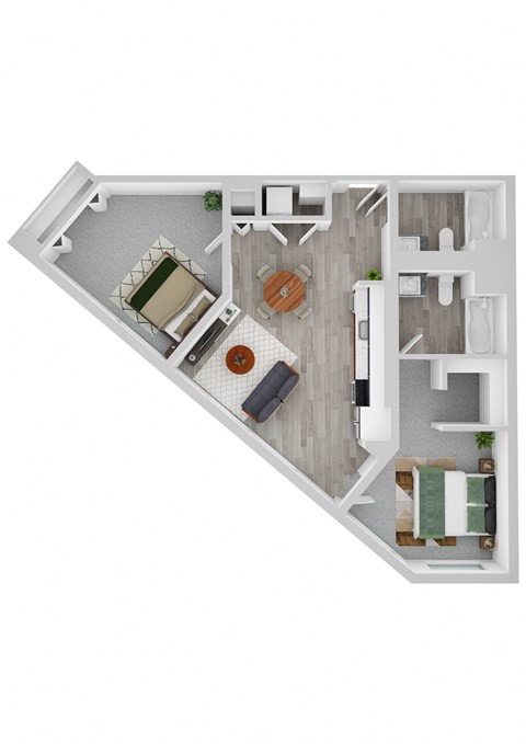 2 bed F Floor Plan  at Noca Blu, Illinois